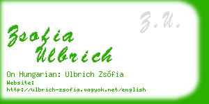 zsofia ulbrich business card