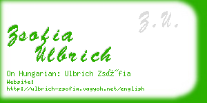 zsofia ulbrich business card